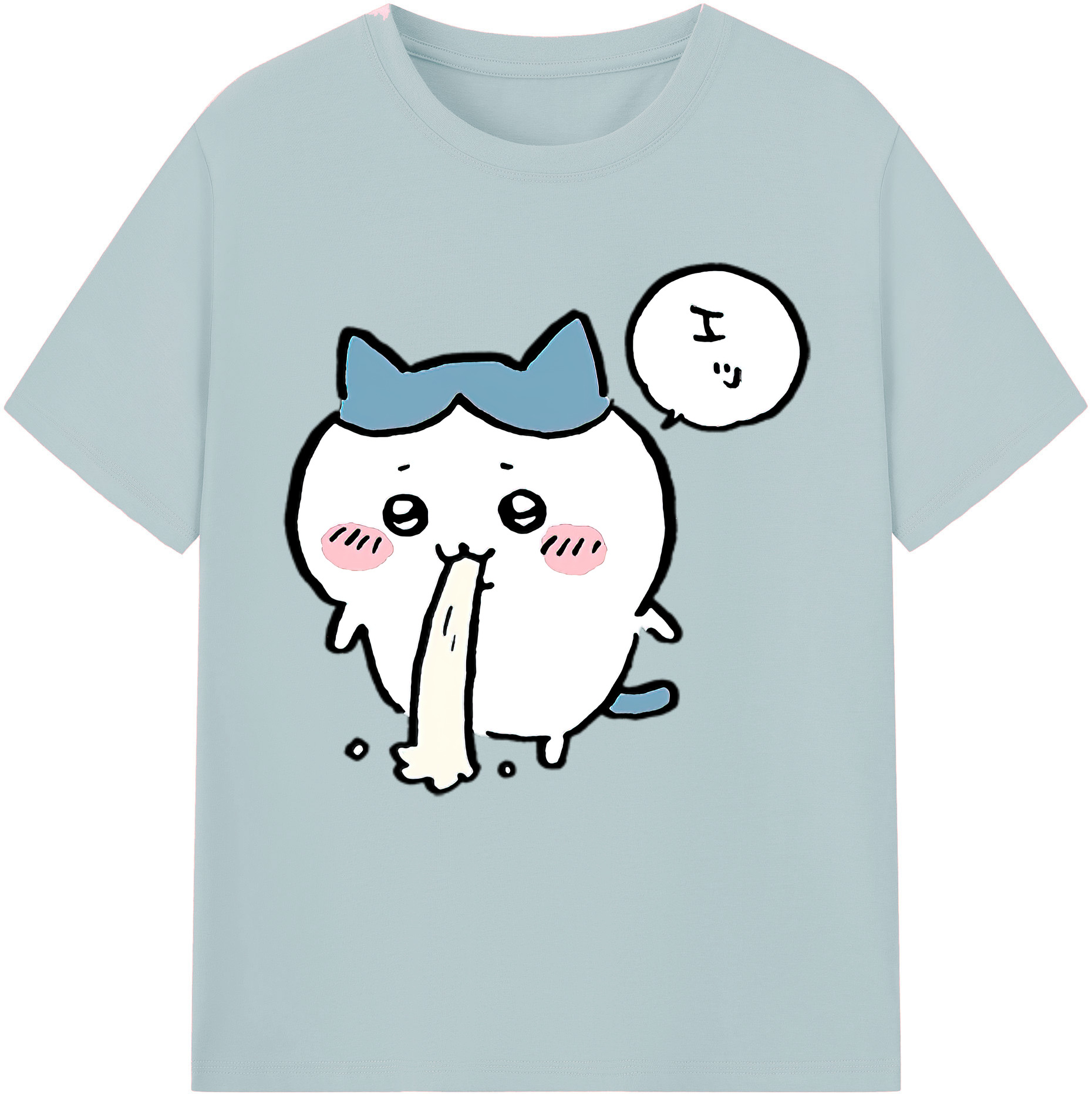 （画像用） ちいかわ ハチワレ Chii-kawa hachiware 綿100％半袖Tシャツ（フロントプリント）
